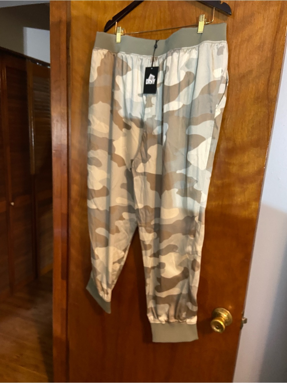 DKNY Green Jacket with Beige Camo Lining